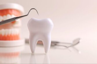 歯の模型と治療器具