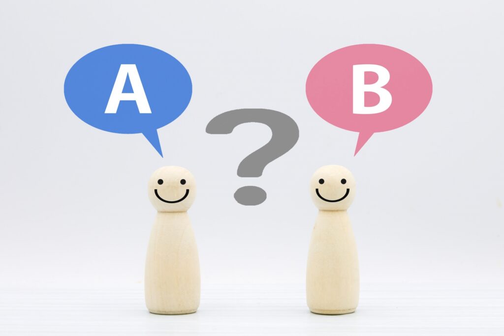 AかBかの比較 比較イメージ画像